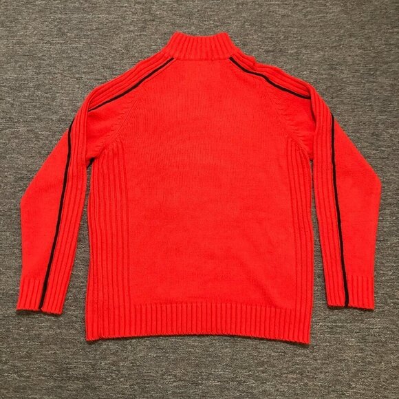 Ottawa Senators Knit Sweater Medium Red NHL Logo Long Sleeve 1/4 Zip Pullover - Picture 4 of 10